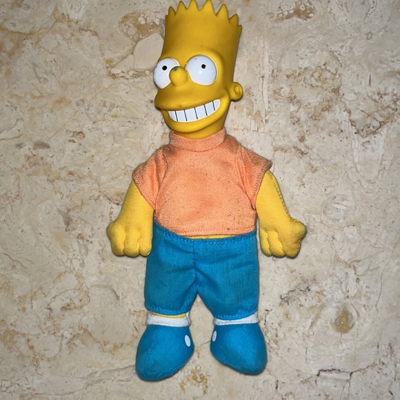 Vintage 1990 The Simpsons Bart Simpson Stuffed Hard Head Plush - Picture 2 of 5